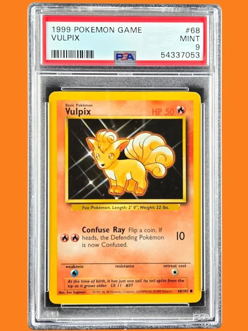 1999 Pokemon Base Set Vulpix 68/102 PSA 9 MINT